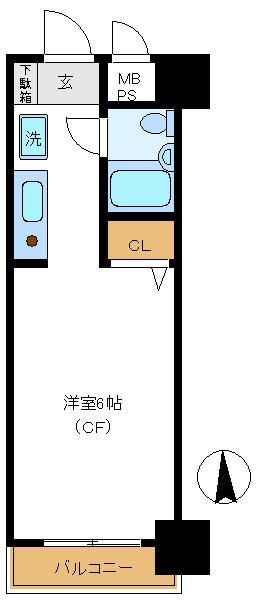 ダイアパレス大山(ワンルーム/2階)の間取り写真