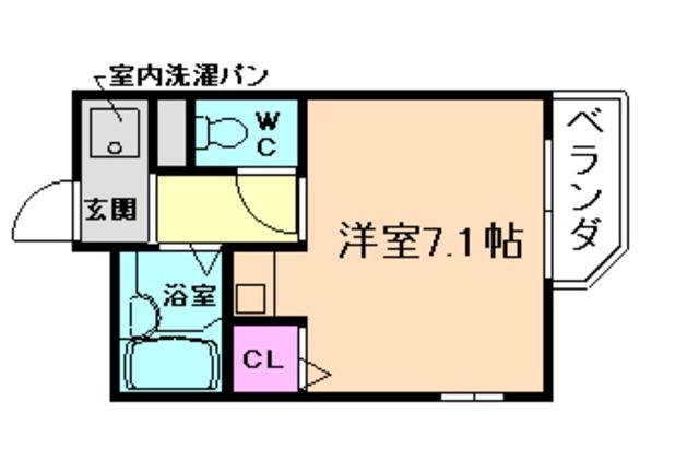 ウエストアップ刀根山(ワンルーム/2階)の間取り写真