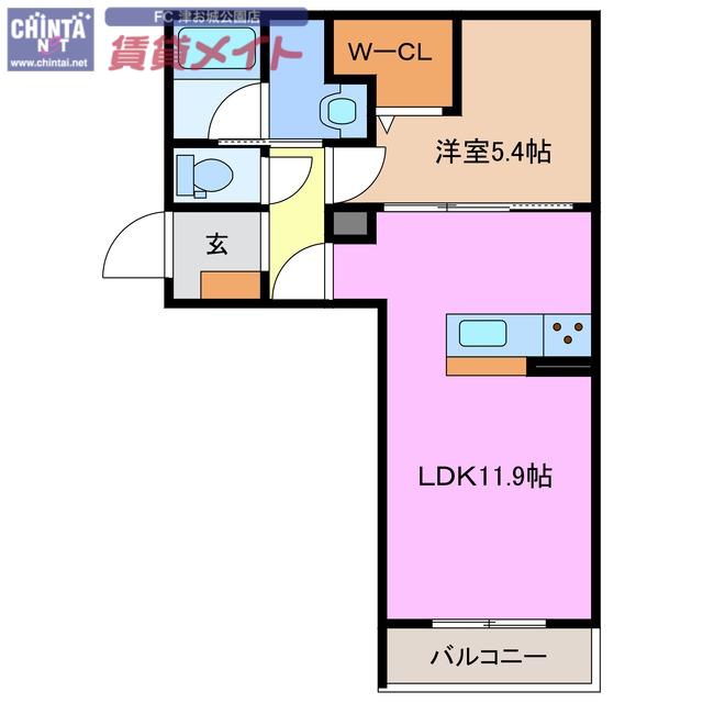 シャーメゾンボスコルーチェ(1LDK/2階)の間取り写真