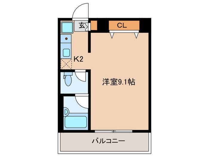 ソレーユ青山(ワンルーム/1階)の間取り写真