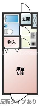 ベルビュー花池(1K/2階)の間取り写真