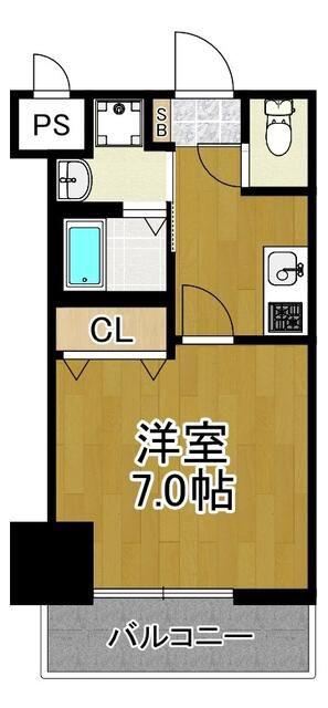 ディノ馬町(1K/2階)の間取り写真