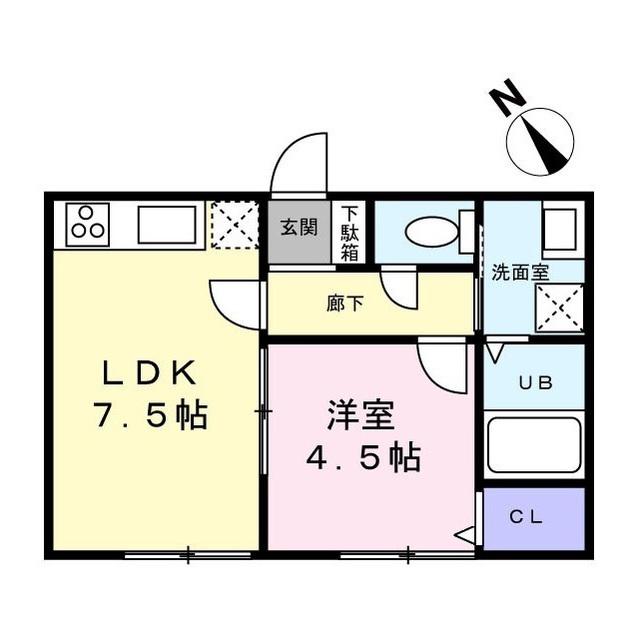 ハイムグリーン(1LDK/1階)の間取り写真