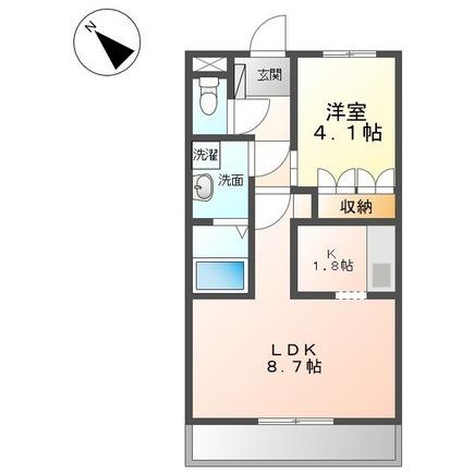 パロ・アルトB(1LDK/2階)の間取り写真