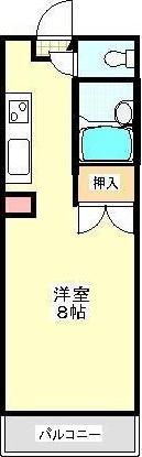アストリー京町台(ワンルーム/2階)の間取り写真
