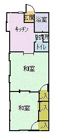 ピア21(2DK/1階)の間取り写真