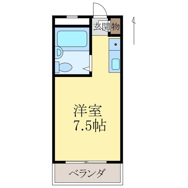 グランパレI(ワンルーム/3階)の間取り写真