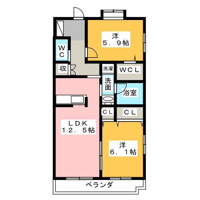 アルトソレイユ(2LDK/4階)の間取り写真