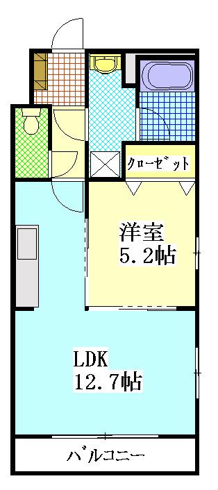 COMOS(1LDK/1階)の間取り写真