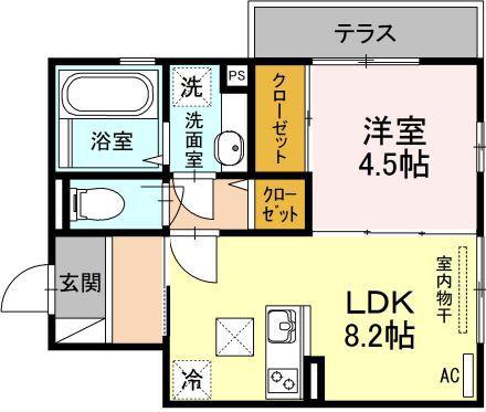 マノワールヤエ(1LDK/2階)の間取り写真