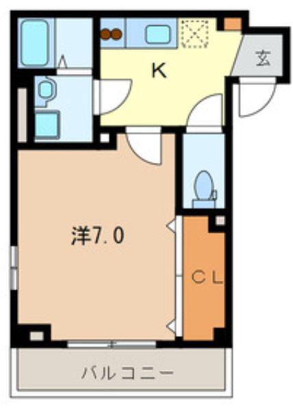 アムールIII(1K/3階)の間取り写真
