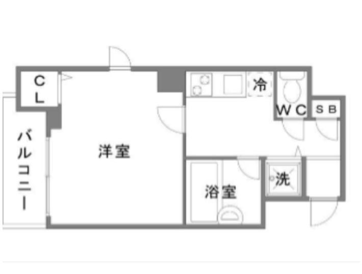 スカイコート銀座東壱番館(1K/7階)の間取り写真