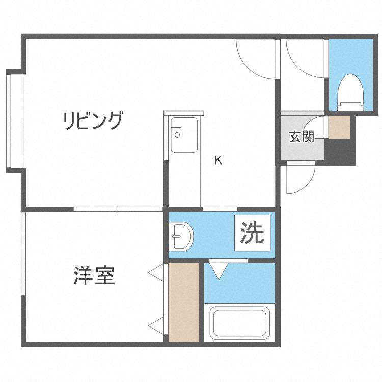 インペリアルコート発寒(1LDK/2階)の間取り写真