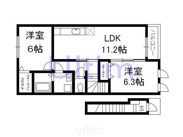 フォレスタII(2LDK/2階)の間取り写真
