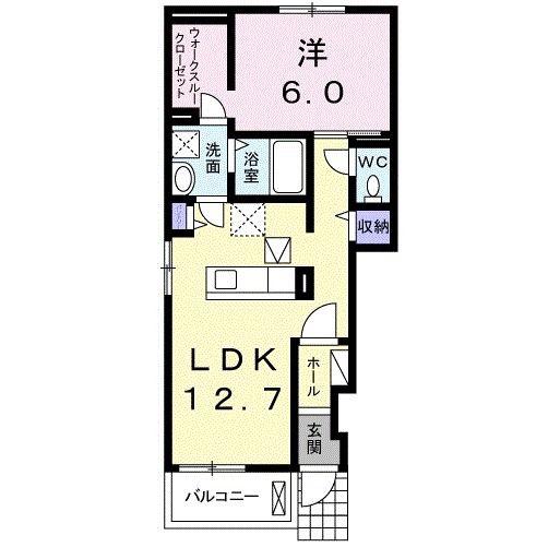 グレイス ヴィオラ(1LDK/1階)の間取り写真