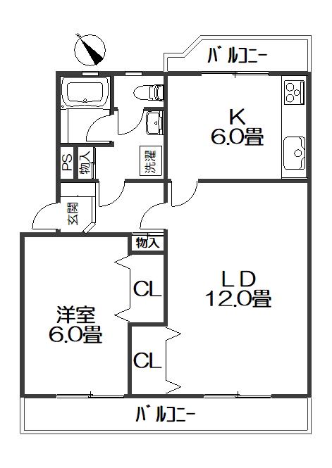 根岸KSマンション(1LDK/2階)の間取り写真