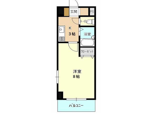 メイプルガーデン(1K/3階)の間取り写真