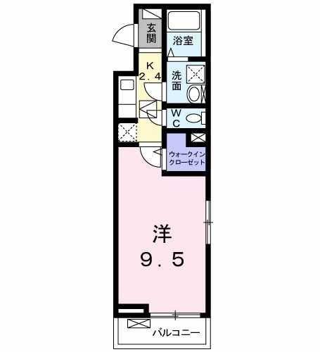 アンシャンテ(1K/1階)の間取り写真