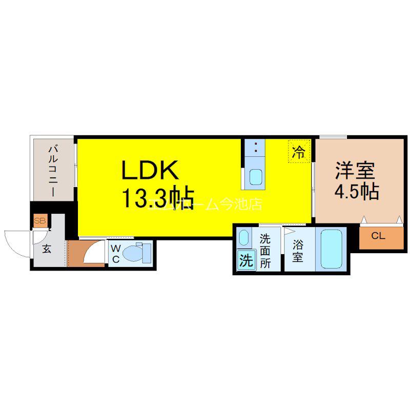 REGALEST上飯田4(1LDK/1階)の間取り写真