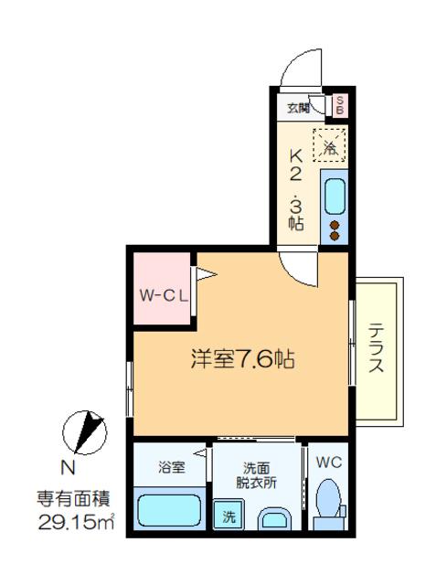 MAISON AN(1K/1階)の間取り写真