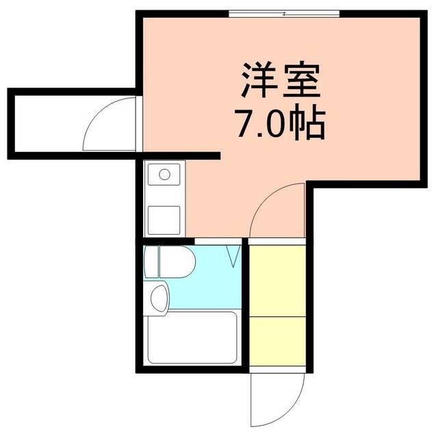 サンコープラザ吹屋町(ワンルーム/2階)の間取り写真