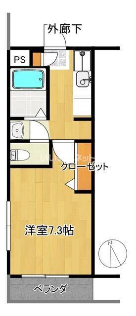 櫻アベニュー(1K/3階)の間取り写真