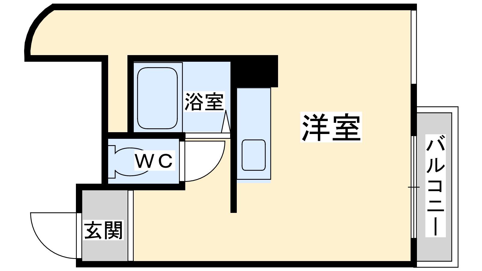 サンレスポワール天六(ワンルーム/1階)の間取り写真