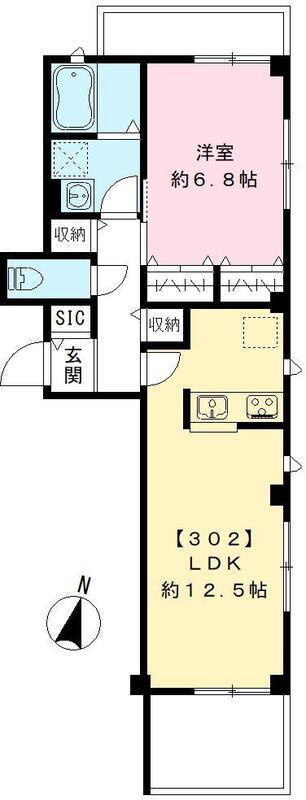 VIEUNO八雲 ビューノヤクモ(1LDK/3階)の間取り写真