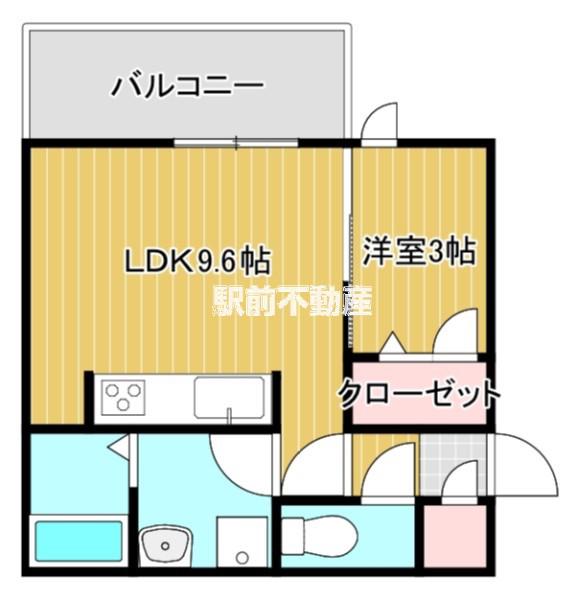 D-ROOM柳川駅前(1LDK/2階)の間取り写真