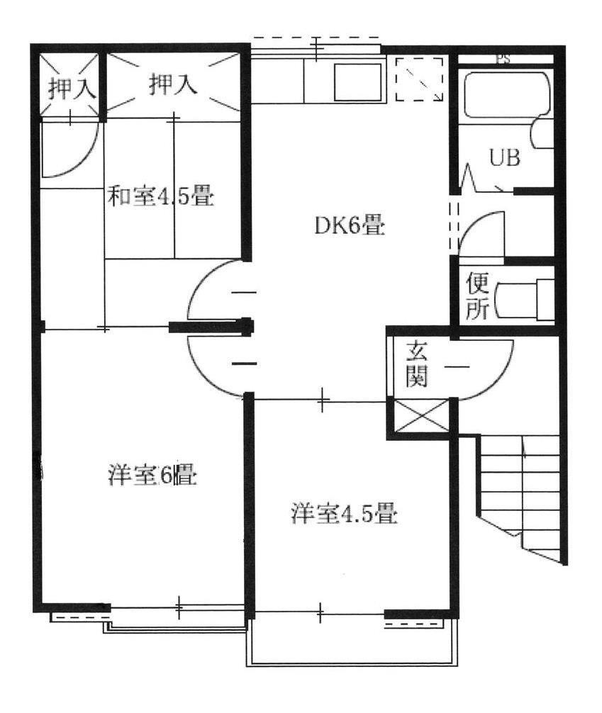 メゾンK(2LDK/2階)の間取り写真