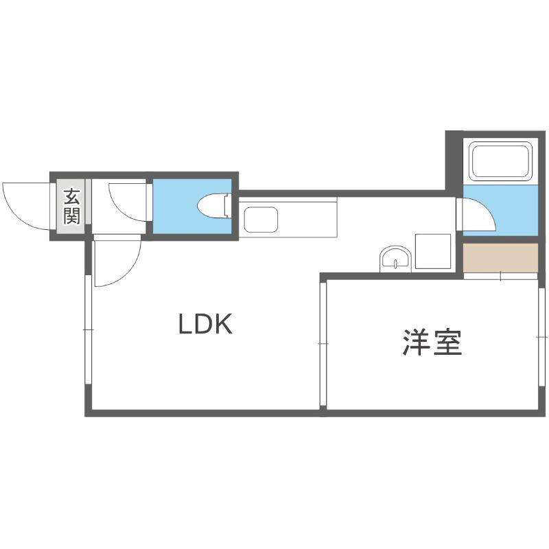 グランデ壱番館(1DK/1階)の間取り写真