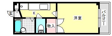 ことぶきKII(1K/1階)の間取り写真