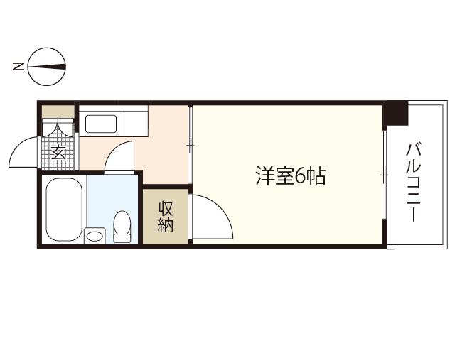コーポ中広(1K/3階)の間取り写真