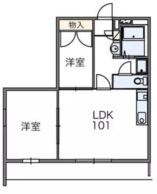 レオパレスはなみずき壱番館(1SLDK/2階)の間取り写真