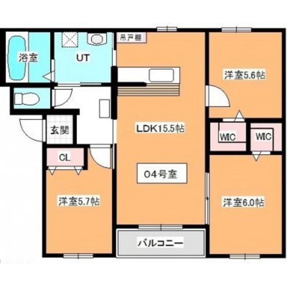 インフィニティ(3LDK/1階)の間取り写真