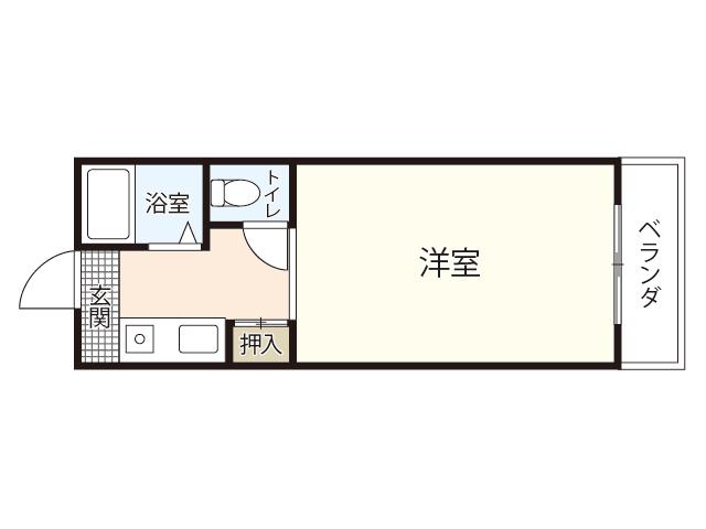 マンションミコノス(1K/2階)の間取り写真