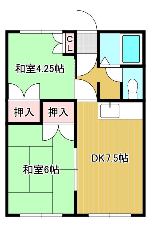 コーポにいもと(2DK/1階)の間取り写真