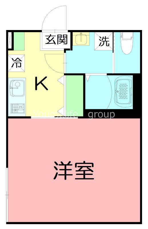 座間市入谷東4丁目(1K/1階)の間取り写真