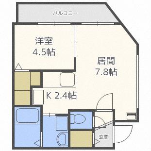 ルナポーザ(1LDK/4階)の間取り写真