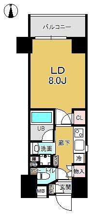 ミュージション溝の口(1K/5階)の間取り写真