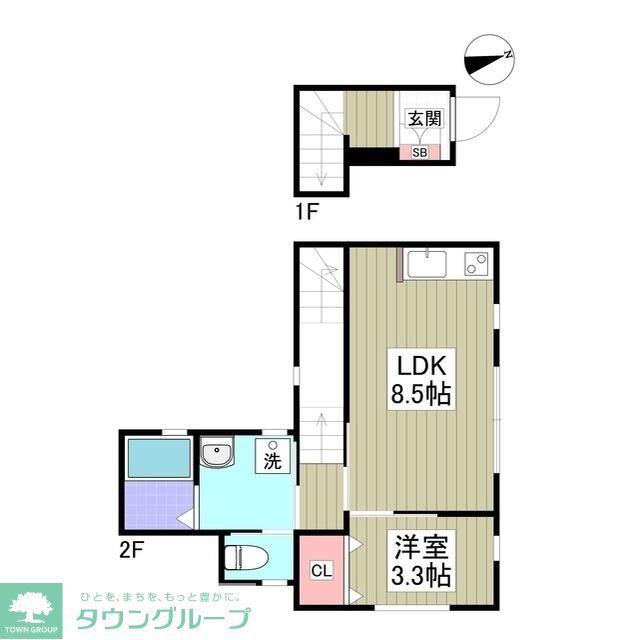 フェリーチェ飯塚(1LDK/2階)の間取り写真
