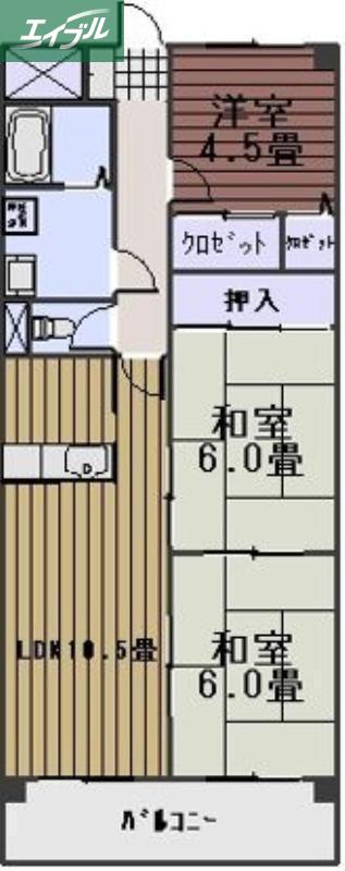 クオリティ武田(3LDK/1階)の間取り写真