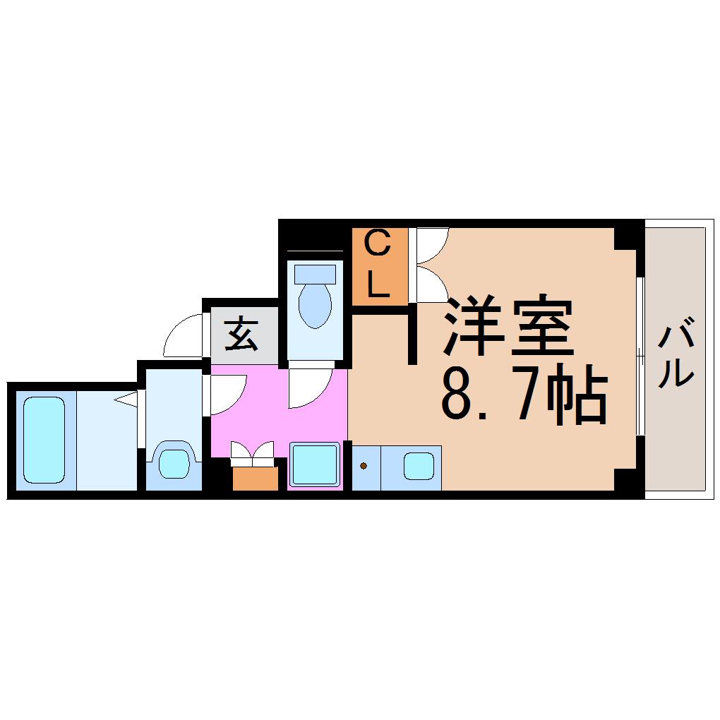 ガストハウス今池(ワンルーム/2階)の間取り写真