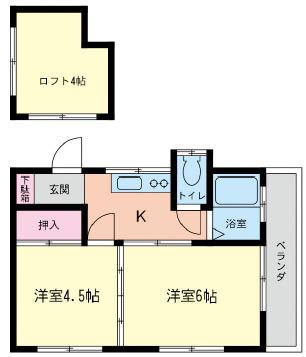 清新ハイツ(2K/2階)の間取り写真