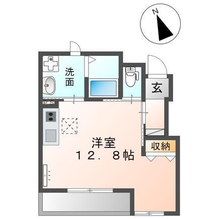 クレディール(ワンルーム/1階)の間取り写真