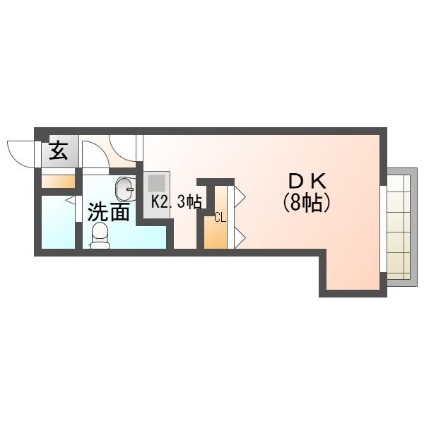 エルフィーネ本町(1K/4階)の間取り写真