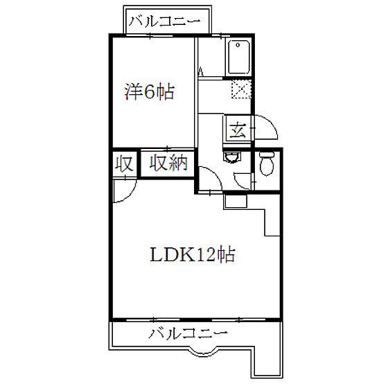 マイシャトー国府台(1LDK/3階)の間取り写真