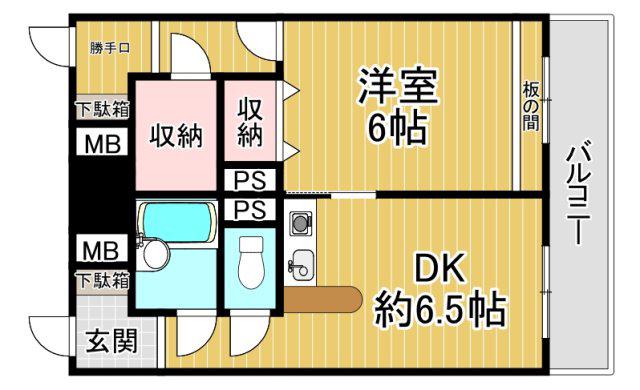 ふぁみーゆ永代町(1DK/8階)の間取り写真