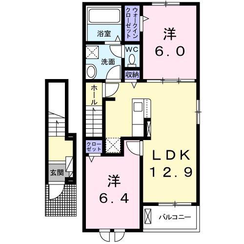 ブローテKSIV(2LDK/2階)の間取り写真