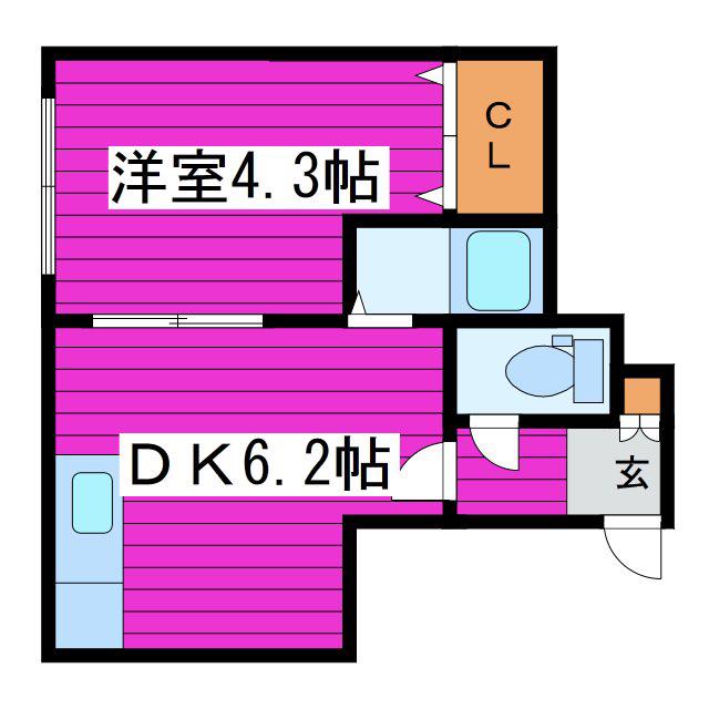 LILA48(1DK/3階)の間取り写真